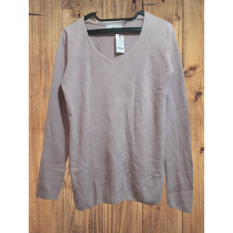 PRILTHISWAY [IMP.PRELOVED] ORIGINAL BY AZUL - ATASAN SWEATER POLOS PINK MUDA RAJUT WANITA OUTFIT KOR