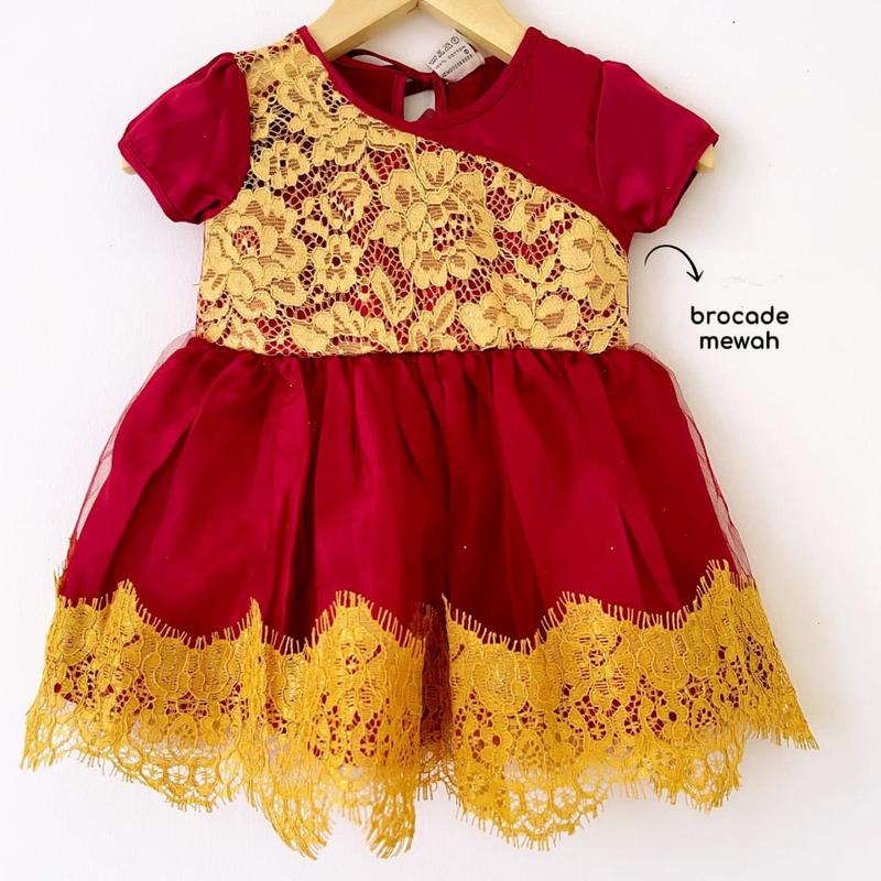 Dress Pesta Kondangan Ulang Tahun Mewah Lucu Bayi Anak Perempuan Cewek Terlaris Kode Q Babeebabyshop