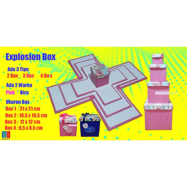 Explosion Box/Surprise Box/Snack Box/Explosion Box Tanpa Snack/Kotak Kado/Kado Tarik Uang/Kado Ulang