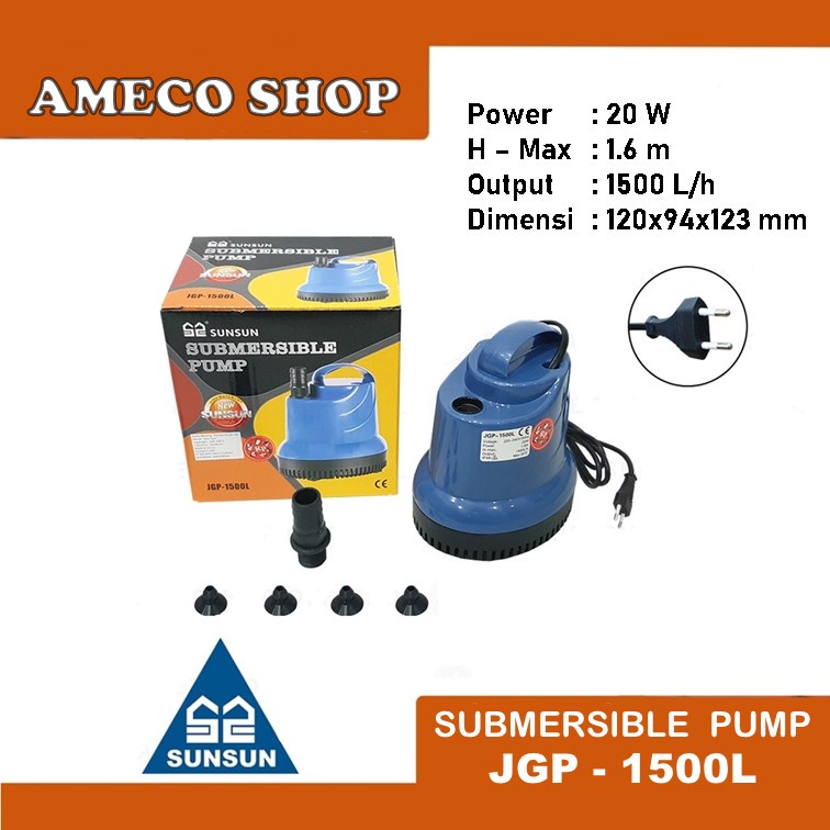 SUNSUN JGP 1500 Submersible Water Pump Pompa Air Celup Kolam Aquarium