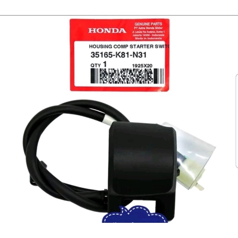 35165-K81-N31 Holder kanan - rumah saklar tombol starter stater Beat Street K81 Ori Ahm
