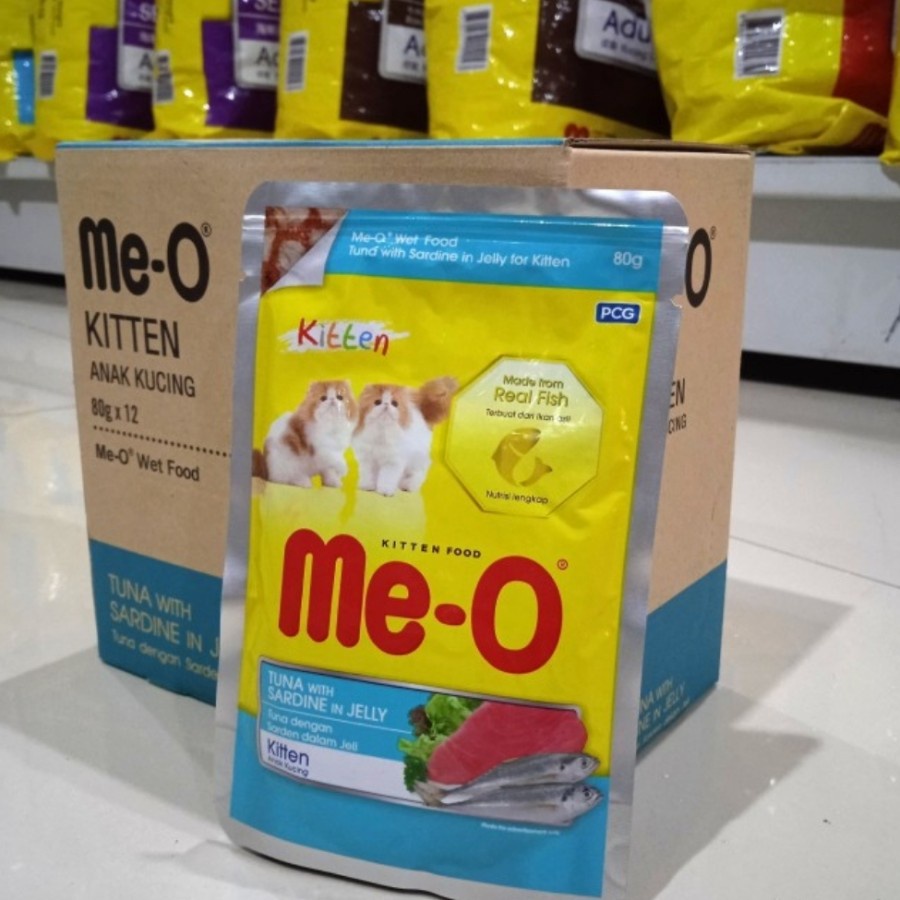 (24 POUCH) MEO KITTEN POUCH TUNA WITH SARDINE IN JELLY 80 GR