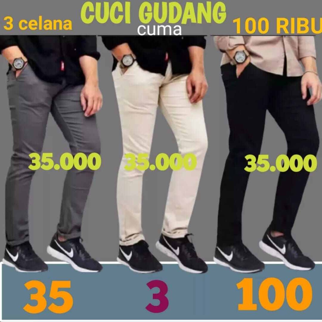 PROMO 100 RIBU DAPAT 3 PCS SIZE JUMBO 27-38 CELANA PANJANG KATUN CHINO CHINO / CELANA CHINO COWOK PANJANG PRIA PINGGANG KARET / CELANA PANJANG PRIA DEWASA / CELANA PRIA TERBARU 2022 KEKINIAN VIRAL / CELANA LELAKI CELANA KANTORAN KATUN CHINO seze 27-38 COD