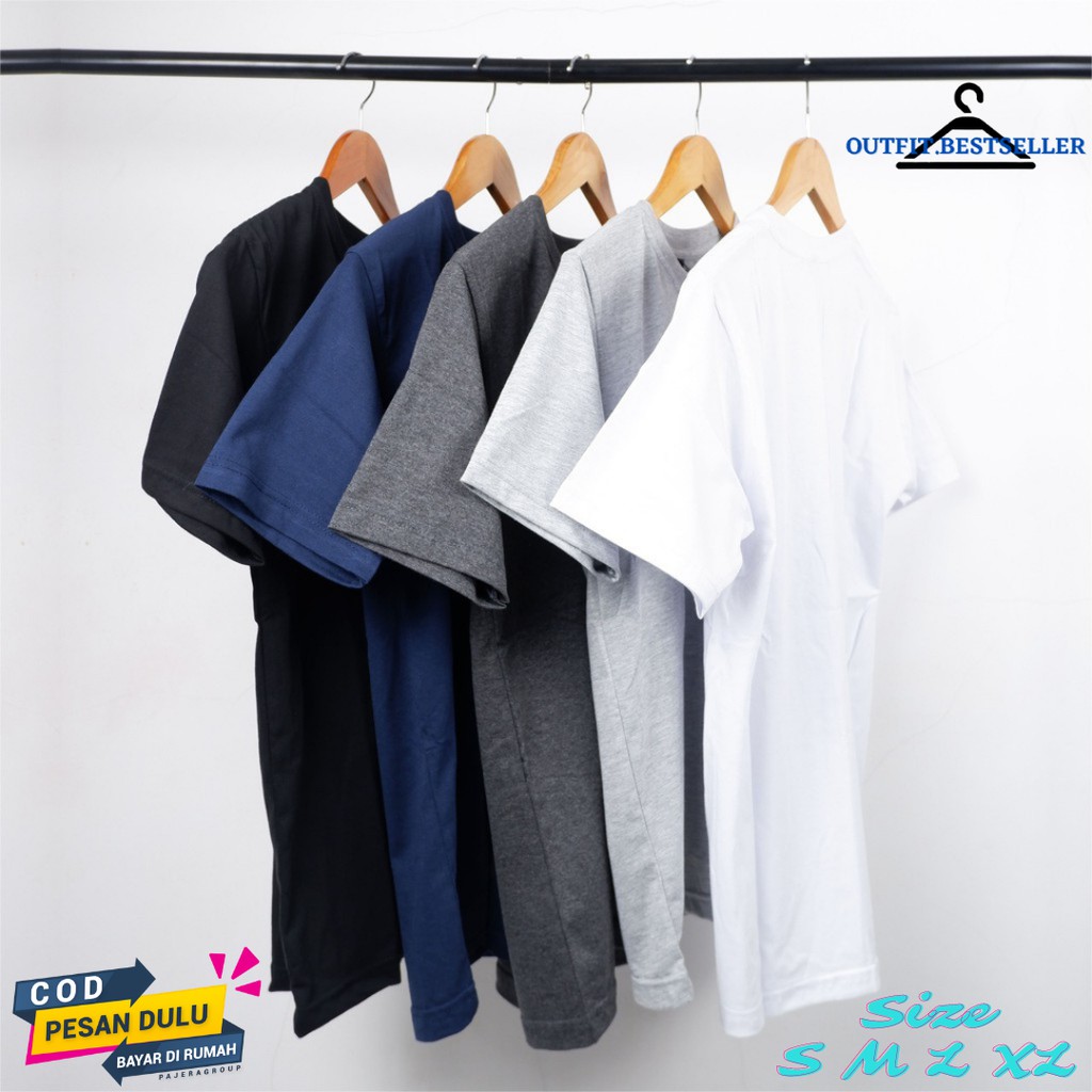 KAOS POLOS PRIA O NECK LENGAN PENDEK / BAJU OBLONG POLOS / KAOS DISTRO / PE