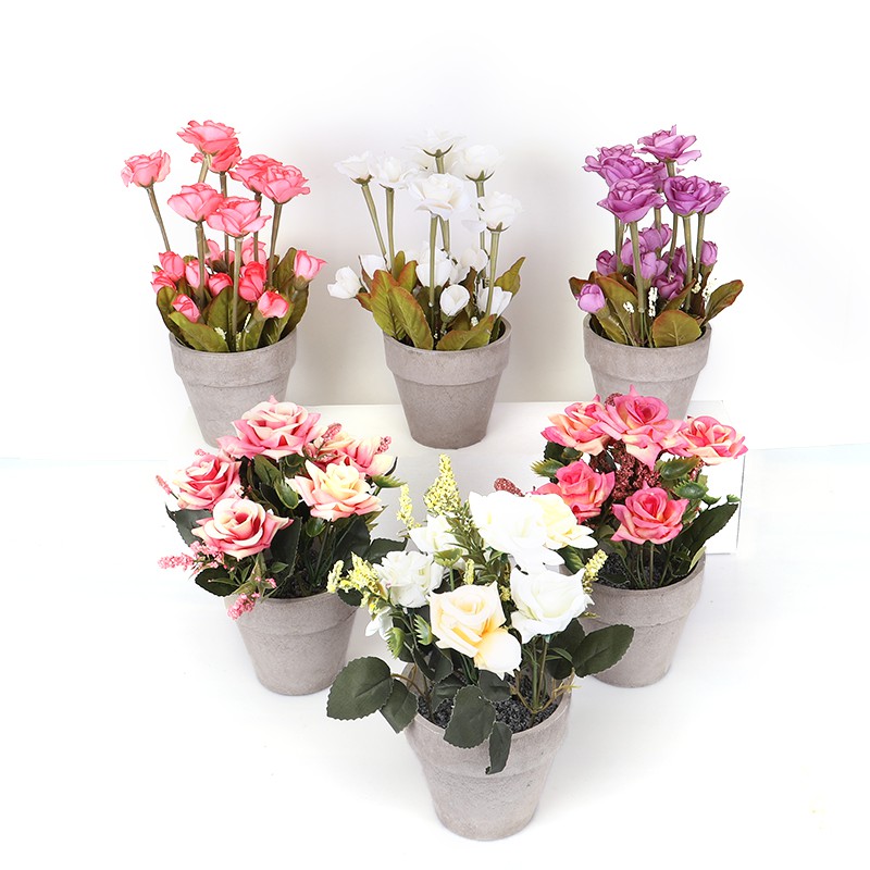 

Ecentio Rose pot untuk dekorasi rumah wedding kantor/Bunga Plastik/Bunga Imitasi/Bunga Hias