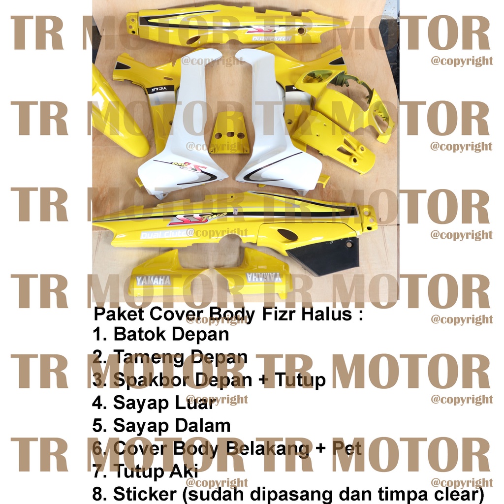 Cover Body Fizr F1zr SS Two Kuning Full Set Halus Cover Bodi Yamaha Fiz r