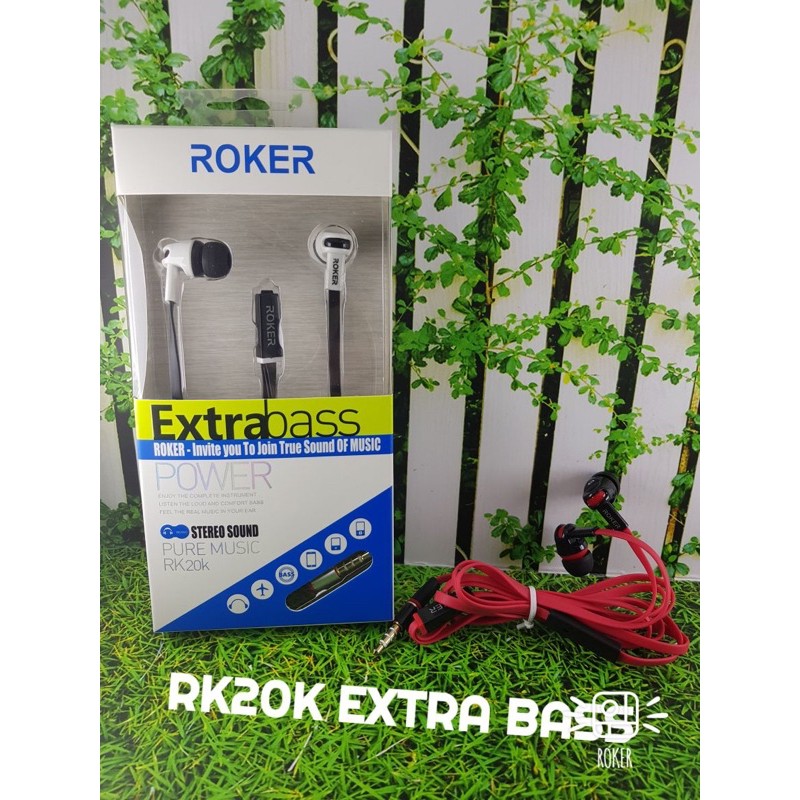 PROMO HANDSFREE ROKER RK20K EARPHONE EXTRABASS RK-20K