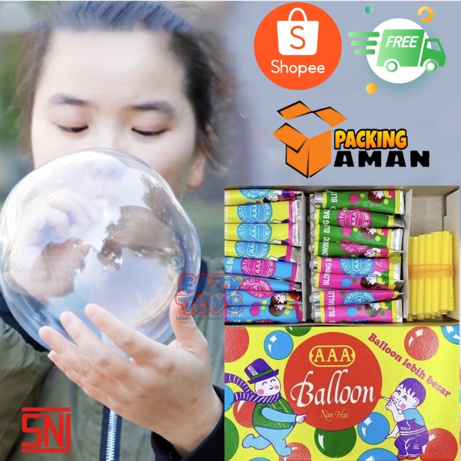 Mainan Anak Balon Tiup AAA Original Mainan Jadul Balloon isi 32 pcs SNI