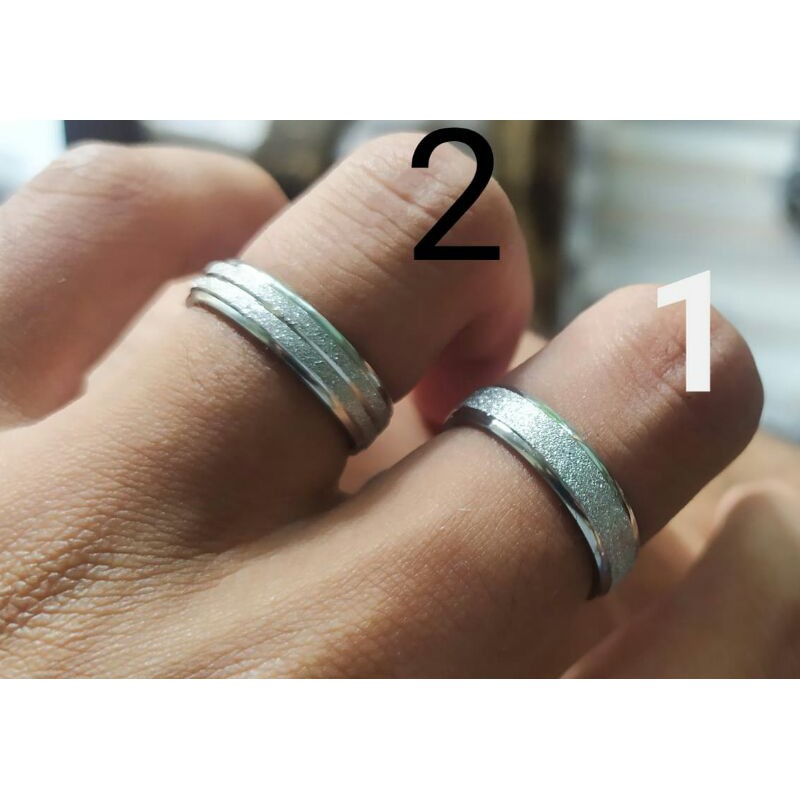 Cincin Pasir Titanium/Couple Silver Pria Wanita