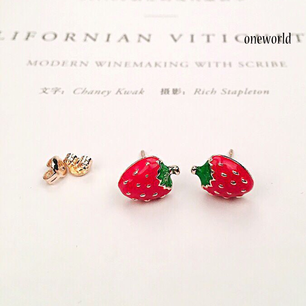 OW# Cute Women Fruit Strawberry Watermelon Ladybird Ear Stud Earrings Jewelry Gift