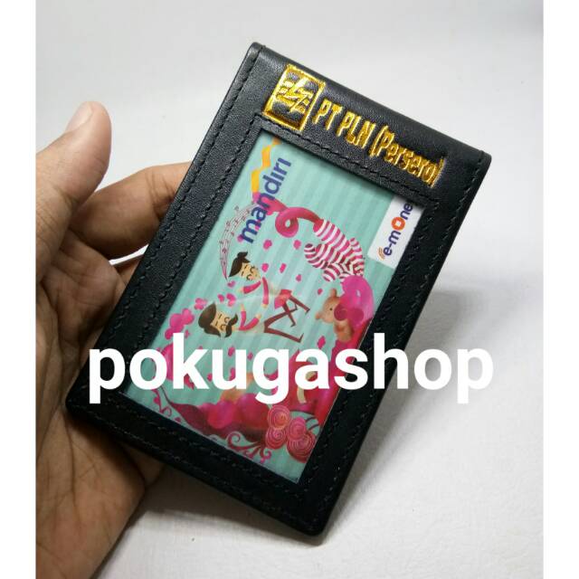 

Name tag kulit logo pln gold /nametag kulit /id card holder kulit /name tag kulit sapi asli /unisex