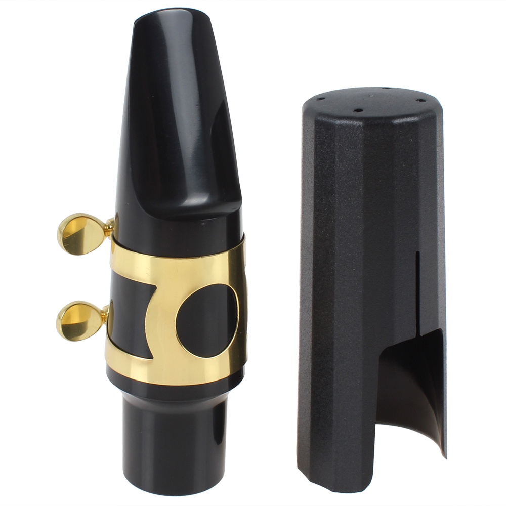 Set Mouthpiece Saxophone Tenor Praktis Dengan Cap + Klip + Reed + 2pcs Bantalan Gigi