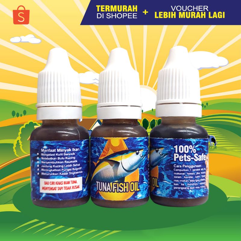 TUNA OIL 10 - Minyak Ikan Tuna untuk Kucing Minyak Ikan Cair Kucing Vitamin Kucing Omega 3 DHA Penambah Nafsu Makan Kucing