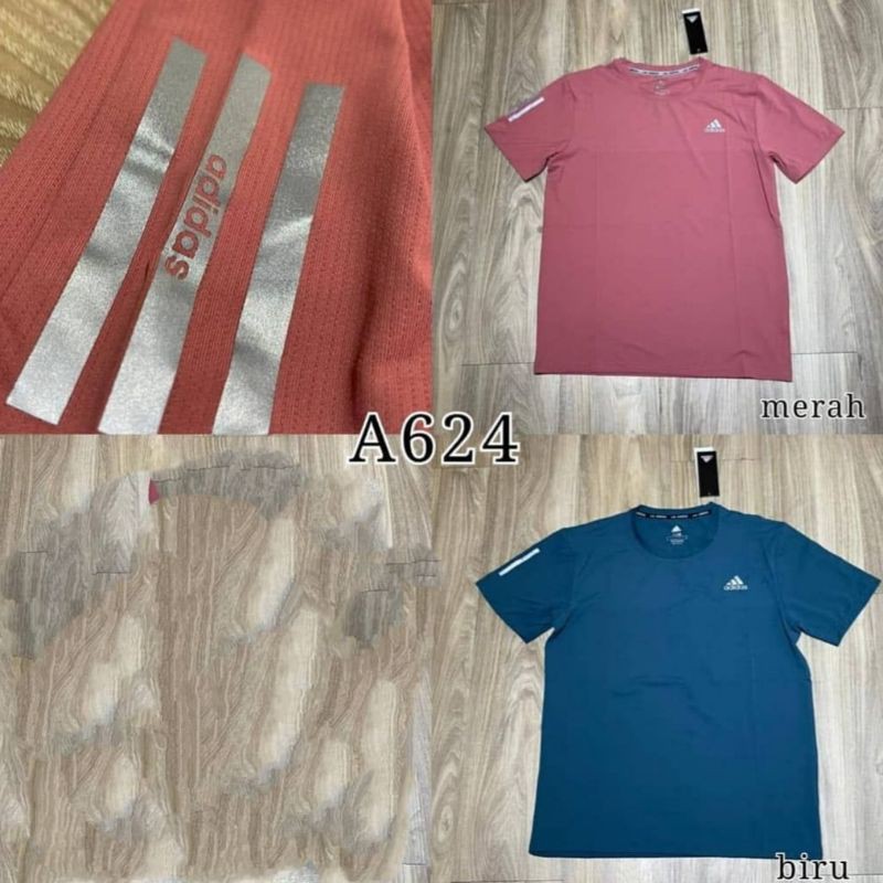 kaos olah raga jersey gym/sport import merk adidas