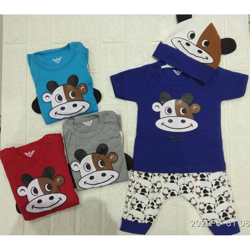 Baju Bayi Laki Laki Setelan Pakaian Bayi Lucu Big Cow