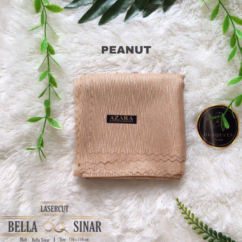 JILBAB SEGIEMPAT BELLA SINAR LC BY AZARA-Peanut
