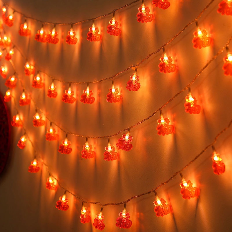 [1.5 Meter Red Chinese Knot Lantern Spring Festival LED String Lights][Battery Powered Copper Wire Starry Fairy Lights For New Year Party]