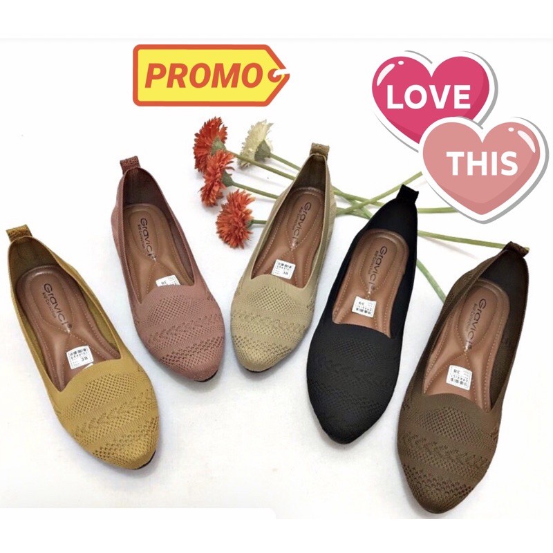 Sepatu Flat Wanita Rajut Import DO-14 GRAVICI