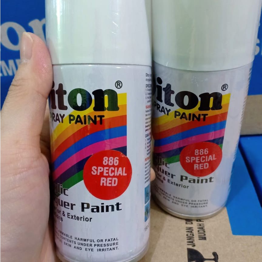 DITON Spray Paint Acrylic Lacquer Paint Pilox Cat Semprot - 886 Special Red / Merah (150cc/Kecil)