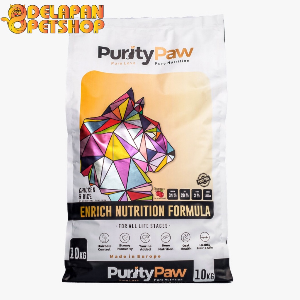 PURITY PAW Super Premium Cat Food 10 Kg / All Life Stages / Made in Europe