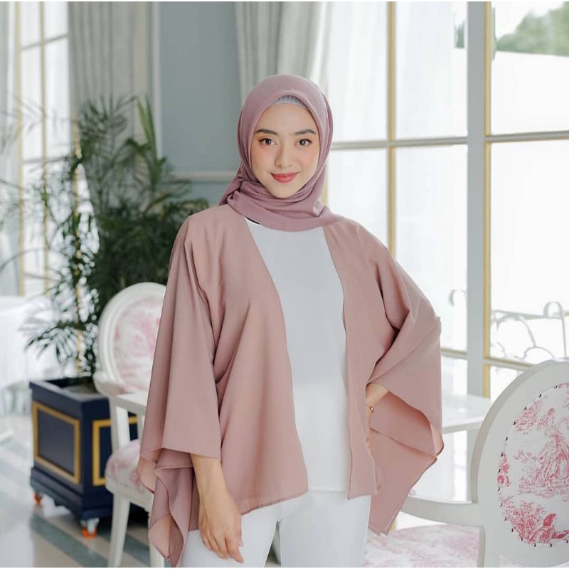 outer sally batwing polos / outer pendek premium diamond wanita terbaru by fyssca outfit