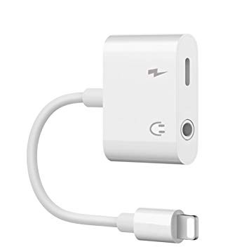 A_   Splitter 2 In 1 Lightning iphone To 3.5mm Audio Jack And Lightning Port Bluetooth MH-030