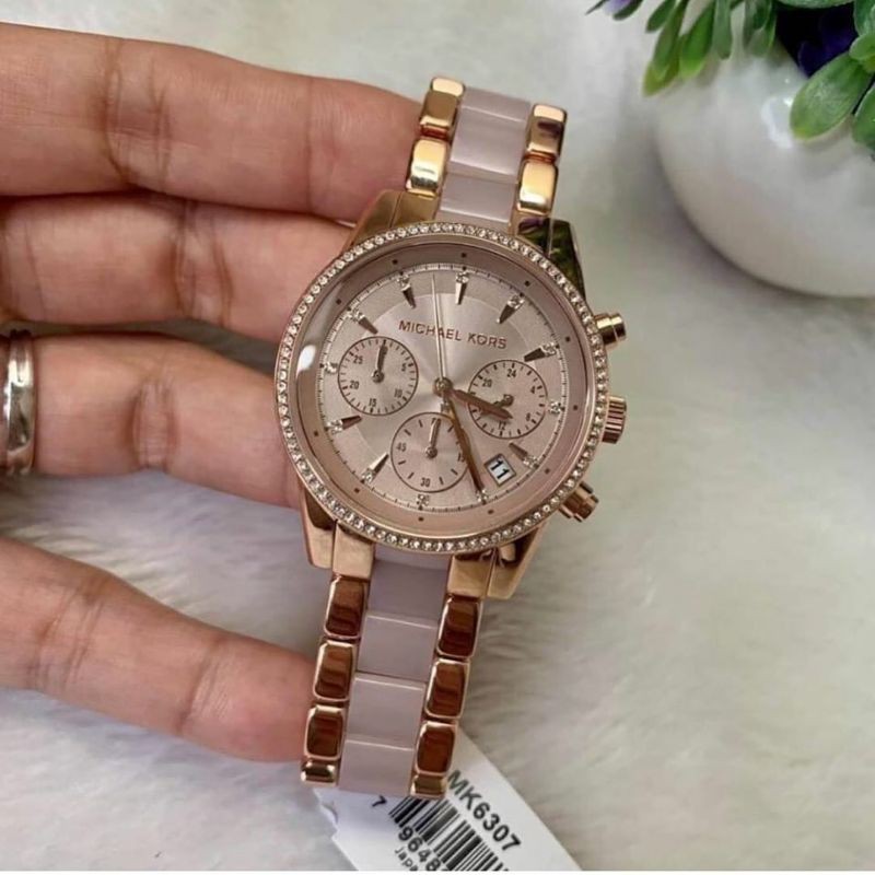 Jam Tangan Michael Kors MK-6307 Chronograph Rose Gold Stainless Steel