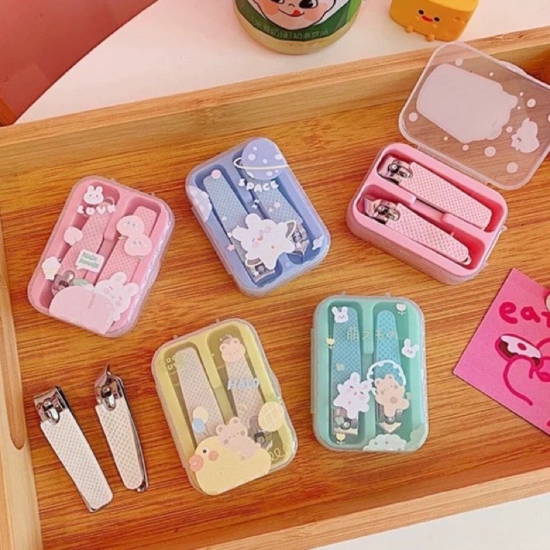 cute nail clip set korean style menicure set gunting kuku imut