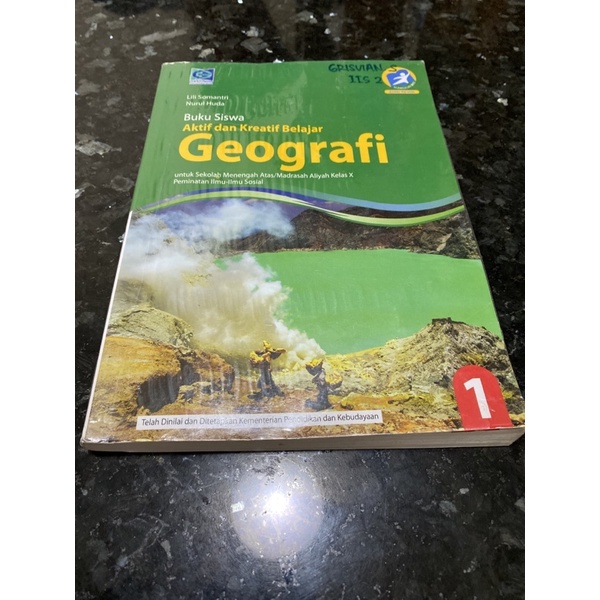 Buku Geografi Kelas 10 X SMA 1 grafindo, Kurikulum 2013 revisi, Lili Somantri, Nurul Huda