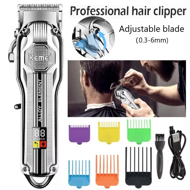 Alat Cukur Rambut Kemei KM-517 Professional Hair Clipper Electric Alloy Element LCD Display Mesin Cukuran KM 517