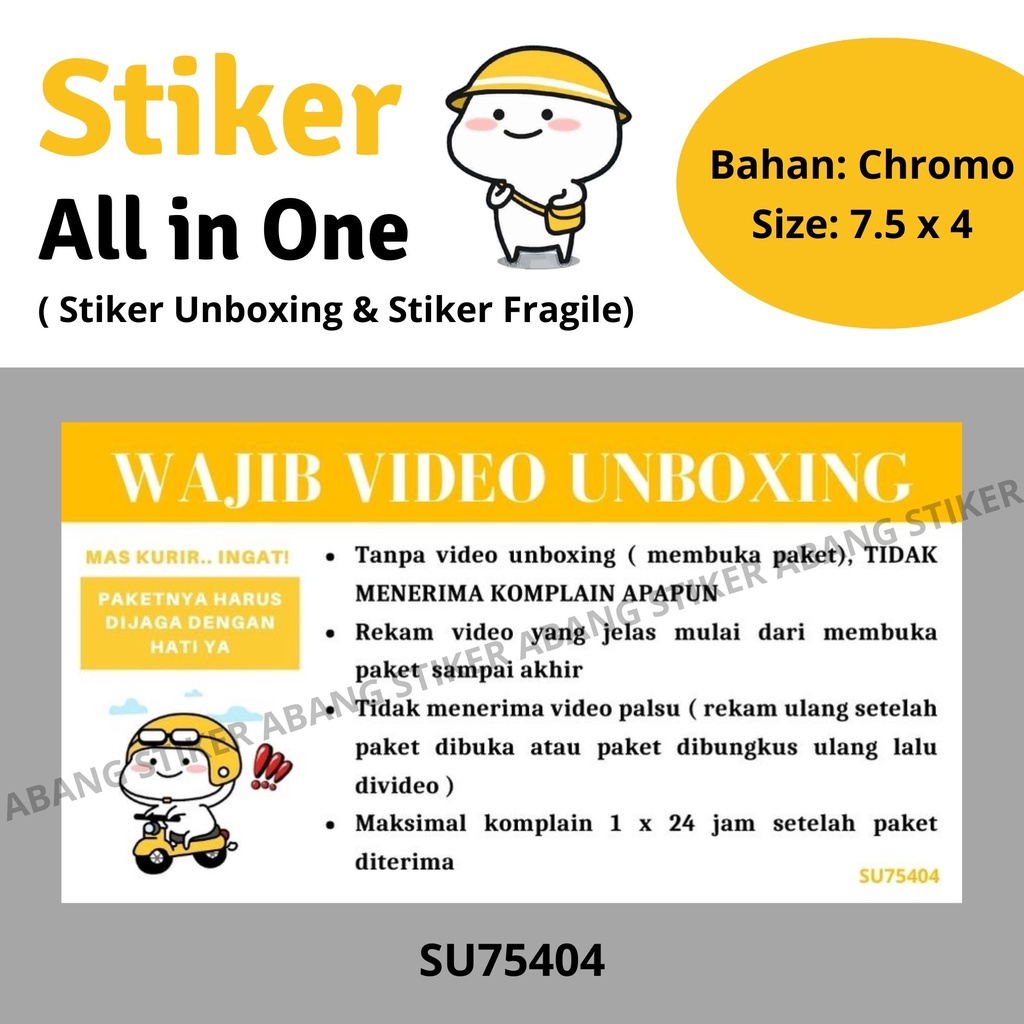 

Stiker All in One ( Unboxing & Fragile) - Pentol Series