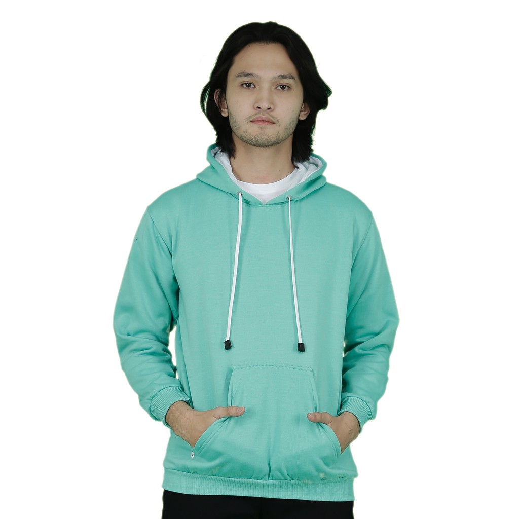 Jaket Sweater Polos Hoodie Jumper Hijau Mint (Premium Quality)