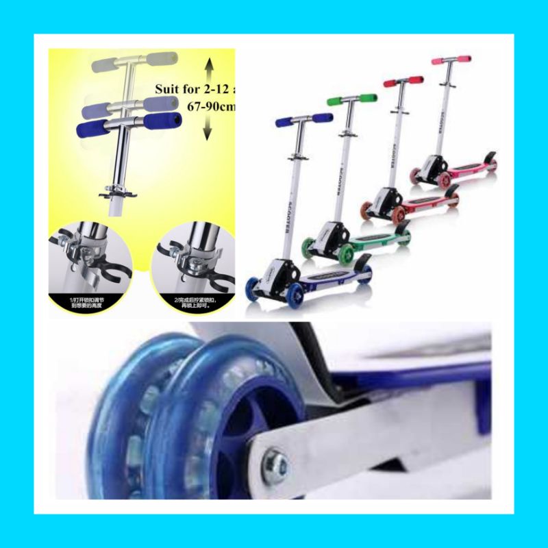 Scooter Otoped Skuter Otopet Mainan Anak 4 Roda - QZ-001 - Blue - 9XGWWAZ3