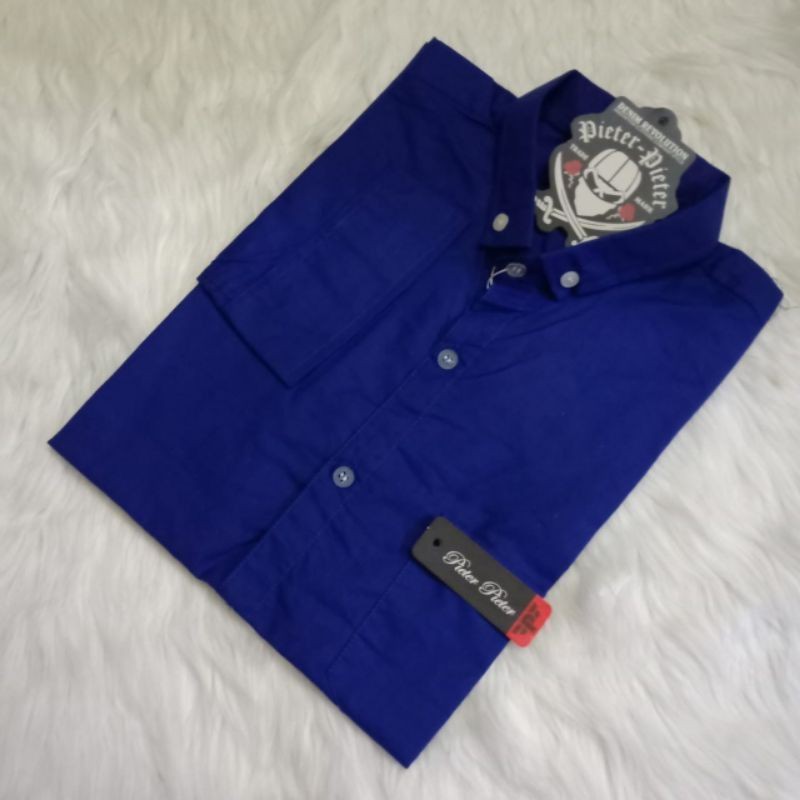 kemeja cowok polos lengan panjang slimfit hem pria kantor hitam navy putih maron army-Kmja pnjng  Bca