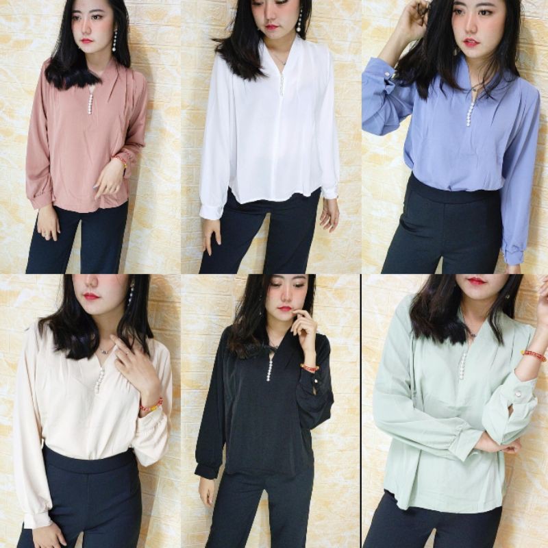 CHIKA BLOUSE FREESIZE FIT S TO XL IMPORT PREMIUM (adem)