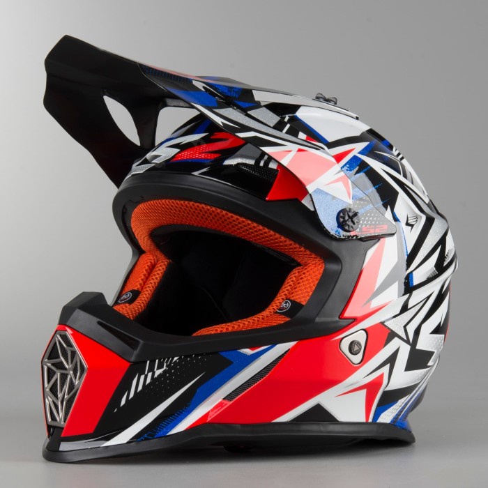 Helm Motorcross Cross LS2 MX437 Fast Strong MX Helmet White Red Blue