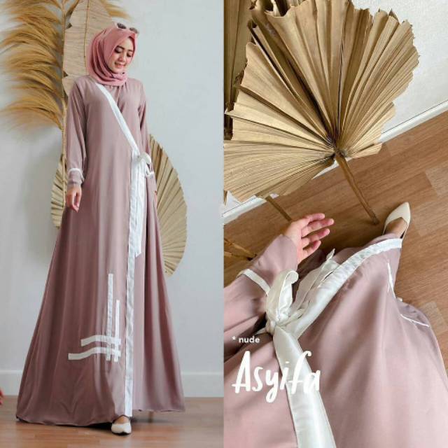 Gamis Asyifa Dress l Gamis Remaja Maxi Terbaru l Moscrepe Premium