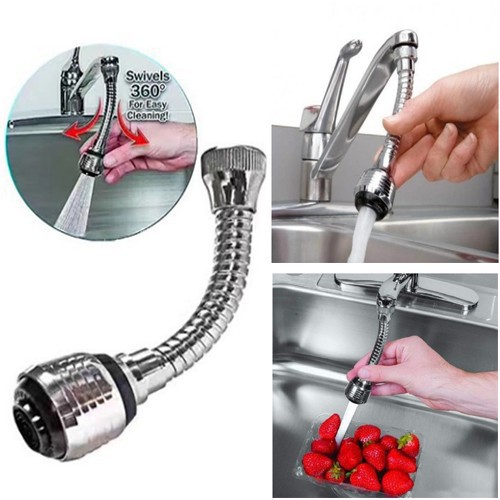 Sambungan Kepala Flexible 2 Mode Kran Air Turbo Flex Faucet 360 Spray