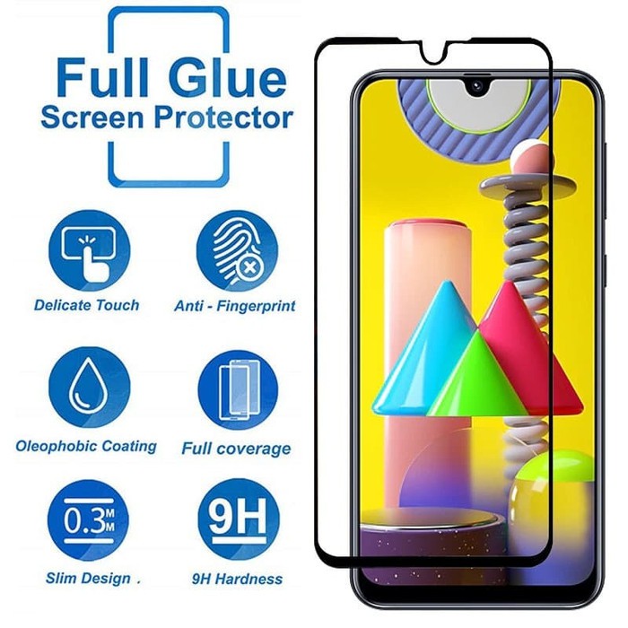 TEMPERED GLASS FULL LEM 5D 9D SAMSUNG M31S – ANTI GORES KACA FULL HD LEM COVER