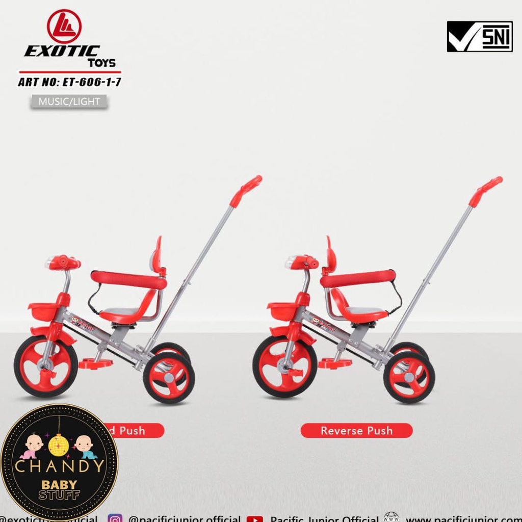 SEPEDA ANAK TRICYCLE RODA TIGA EXOTIC ET 606-1-7