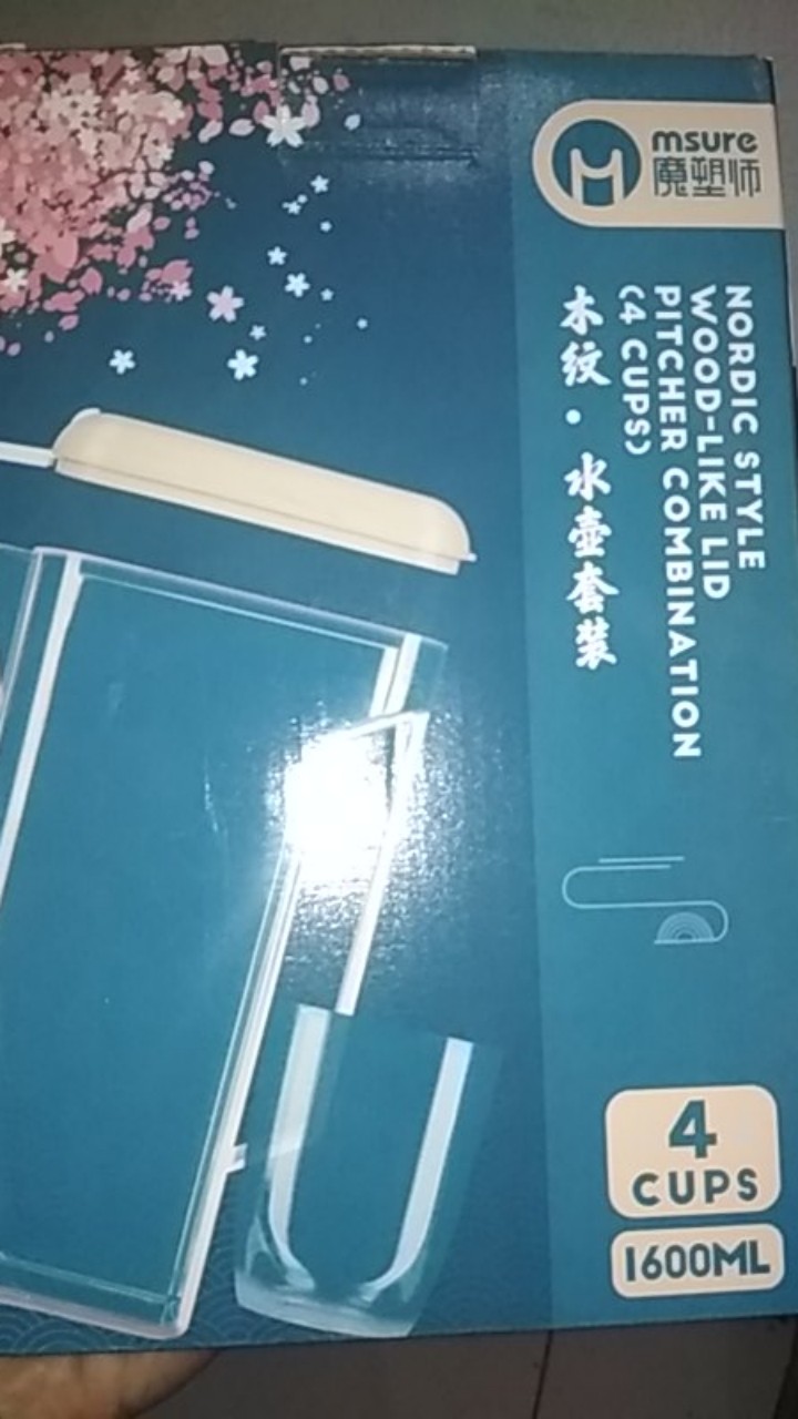 ❤ Teko Air Panas Dan Dingin Set Dengan Cangkir / Teko Plastik Air Minum Jug 2 Liter Besar Plastik Vs