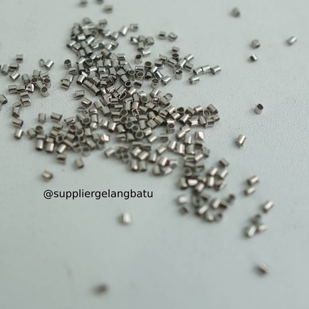 Aksesoris stopper kecil 1mm silver bahan rangkai gelang kalung tali