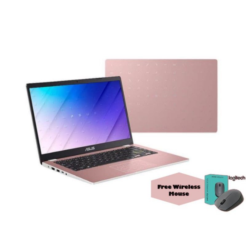 LAPTOP ASUS E410 MA WINDOWS 10 512 SSD ROSE PINK BONUS FREE WIRELESS MOUSE