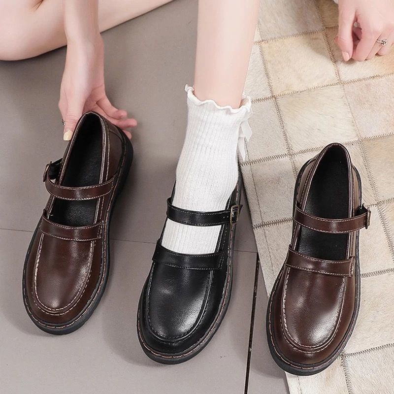 Sepatu kecil JK sepatu besar manis Jepang gadis lembut sepatu kecil 2021 musim panas retro kuliah ba