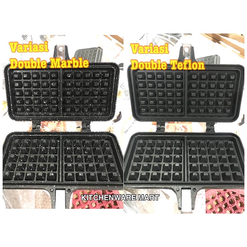 Waffle Belgian Marble Coating-Cetakan Croffle- Cetakan Waffle kotak High Quality