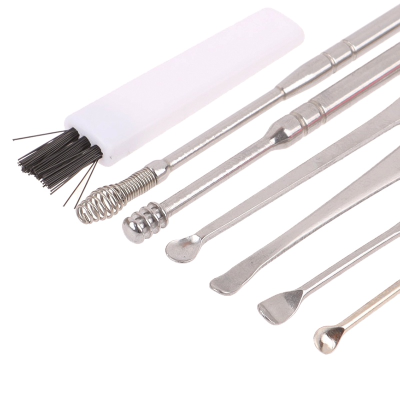 7pcs / set Korek Kuping Bahan Stainless Steel