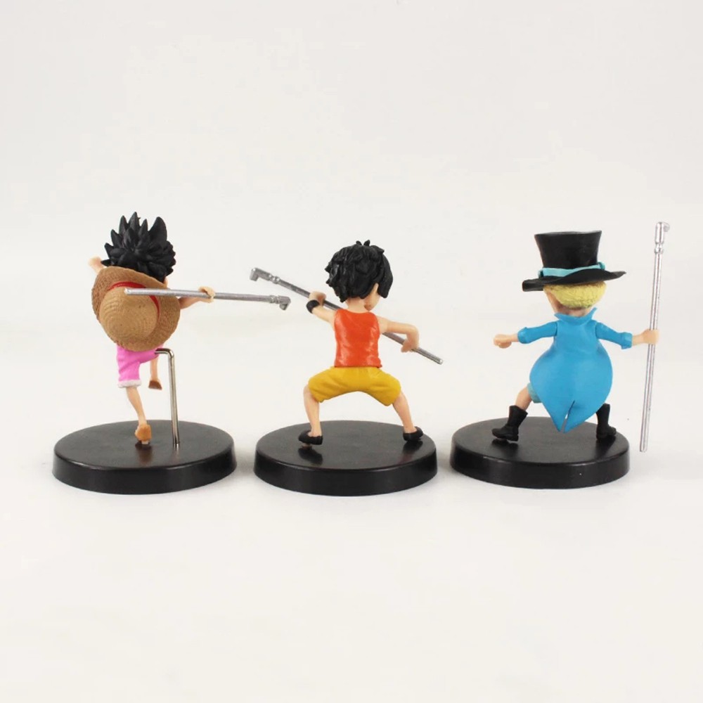 Lanfy Mainan Action Figure Model Anime Monkey D Luffy Ace 9-10cm Untuk Koleksi