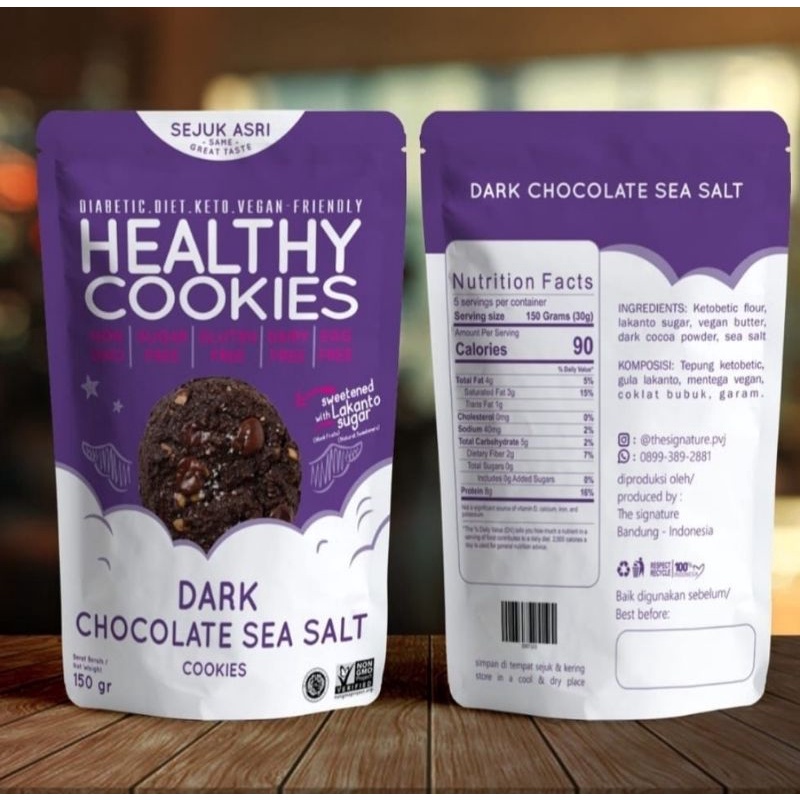 

Sugar free, gluten free, vegan, keto dark chocolate seasalt cookies