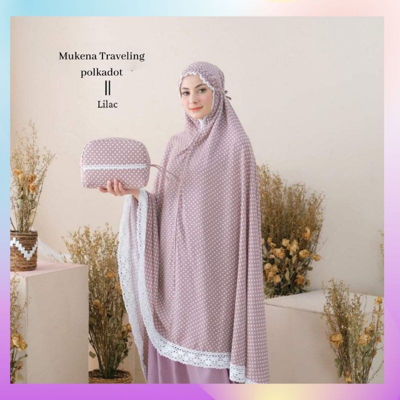 Mukena Dewasa POLKADOT LILAC RAYON PREMIUM mukenah terbaru mulena