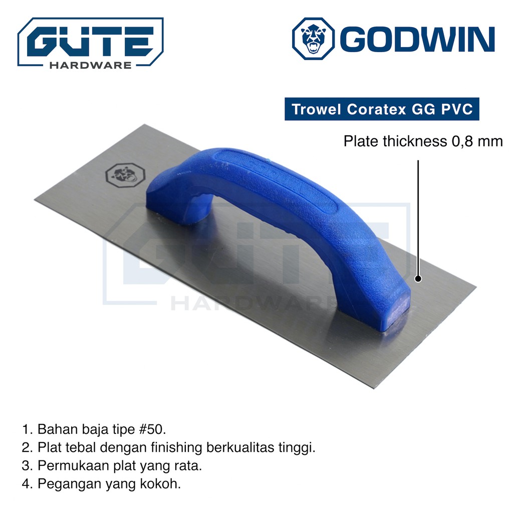 Plastering Trowel Asli Stainless &quot;Godwin&quot; / Roskam / Raskam / Sendok Semen Untuk Pasang Keramik GIGI